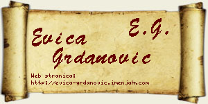 Evica Grdanović vizit kartica